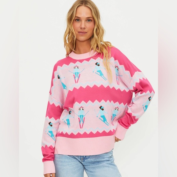 Anthropologie X Beach Riot Callie Sweater Chevron Skiers Anthropologie Exclusive - Picture 2 of 14